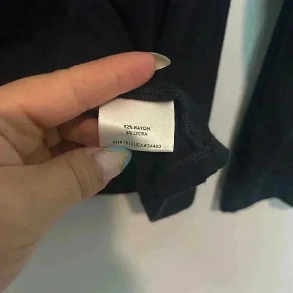 Eileen Fisher Womens Jersey Scoop Neck Long Sleeve Top Blouse Size XL Blue/Black - Picture 3 of 4